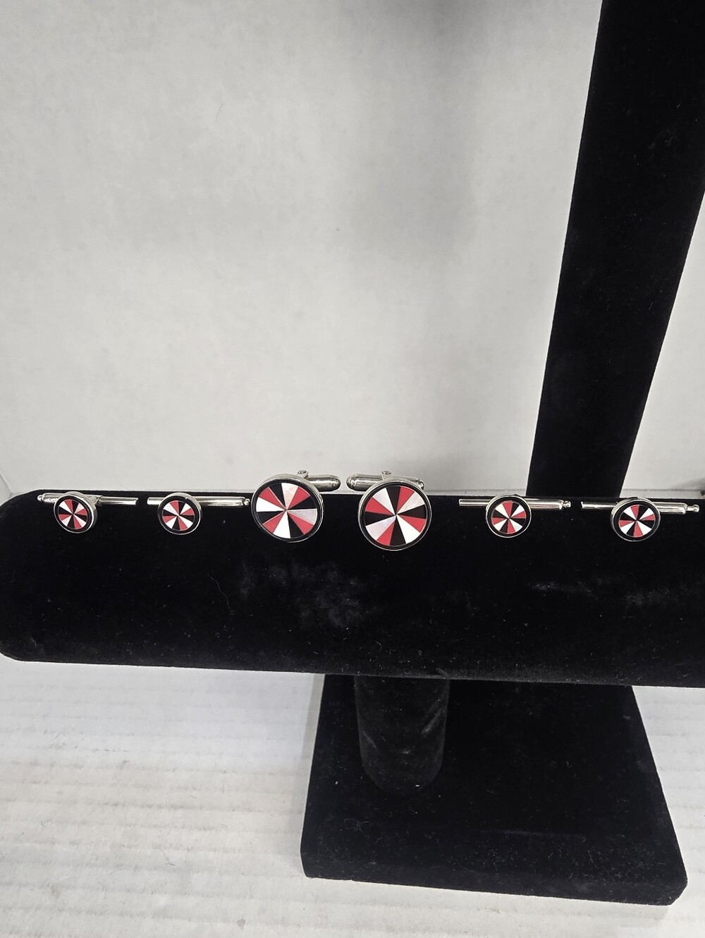 Vintage 'Cecilia' Sterling Silver Cuff Links and Shirt Studs Made In USA